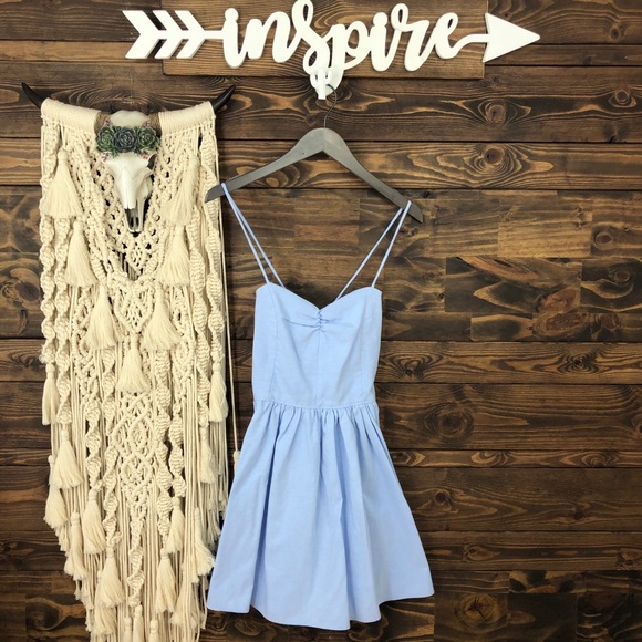 American Apparel Dresses & Skirts - OASAP | Lace Up Strappy Tie‎ Up Backside Sweetheart Denim Dress
